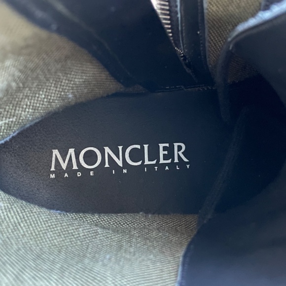 Moncler 10US/43 Military Green Konture Leather Cordura Combat Pocket Ankle Boots - Picture 8 of 11